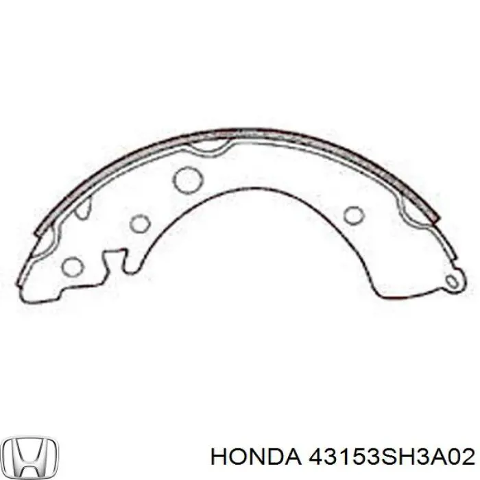 Задние барабанные колодки 43153SH3A02 Honda