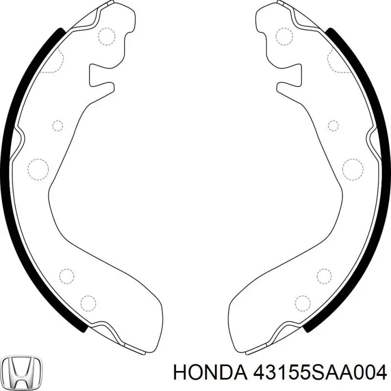 Задние барабанные колодки 43155SAA004 Honda