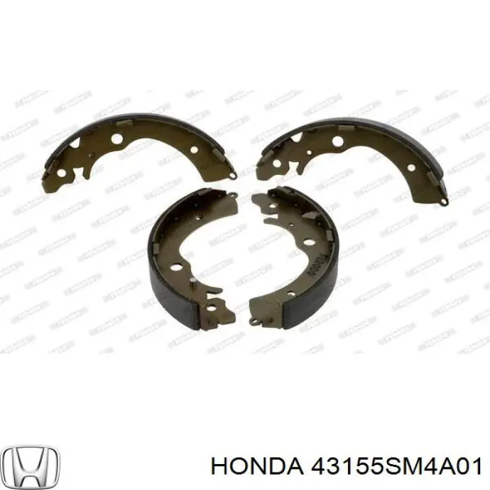 Купить 43155SM4A01 Honda Задние барабанные тормозные колодки