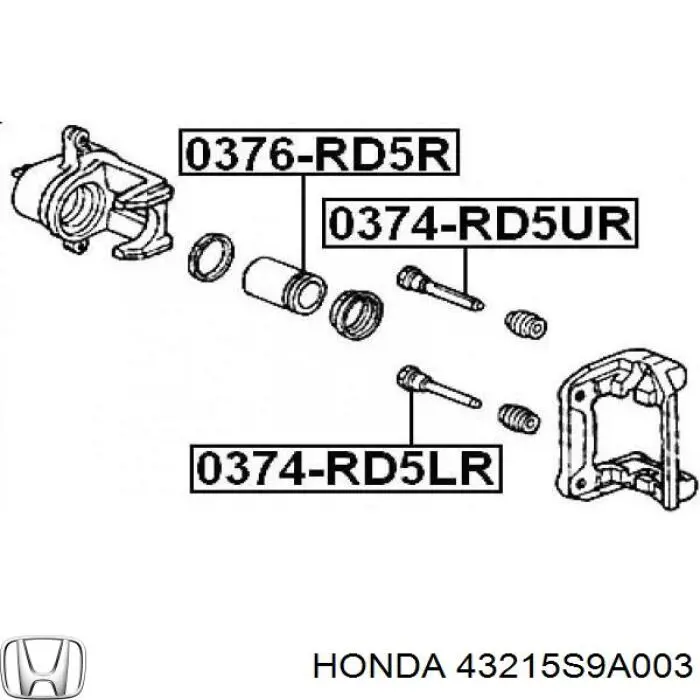 Поршень суппорта тормозного заднего Honda 43215S9A003