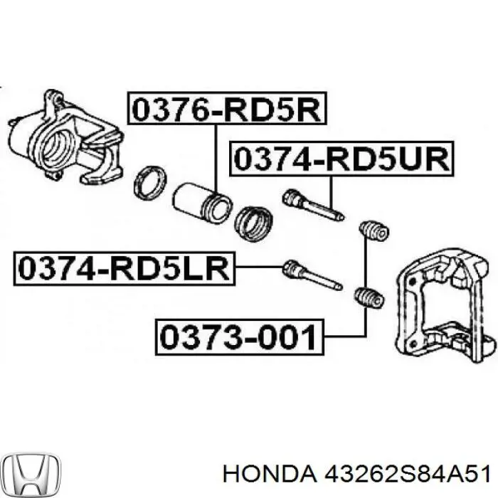 Направляющая суппорта заднего Honda 43262S84A51 цена, от 6.33 USD