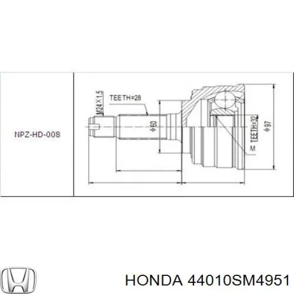 44306SF1J71 Honda
