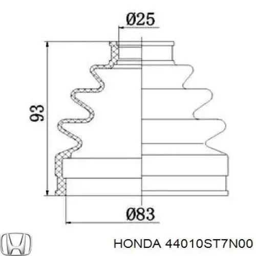44010ST7N00 Honda шрус наружный передний