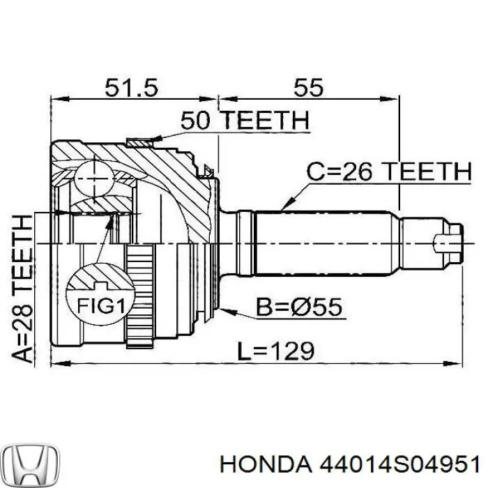ШРУС наружный Honda 44014S04951
