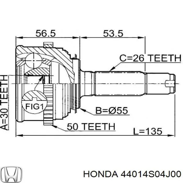 44014S04J00 Honda шрус наружный передний