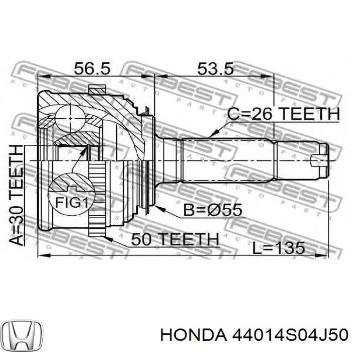 44014S04J50 Honda шрус наружный передний