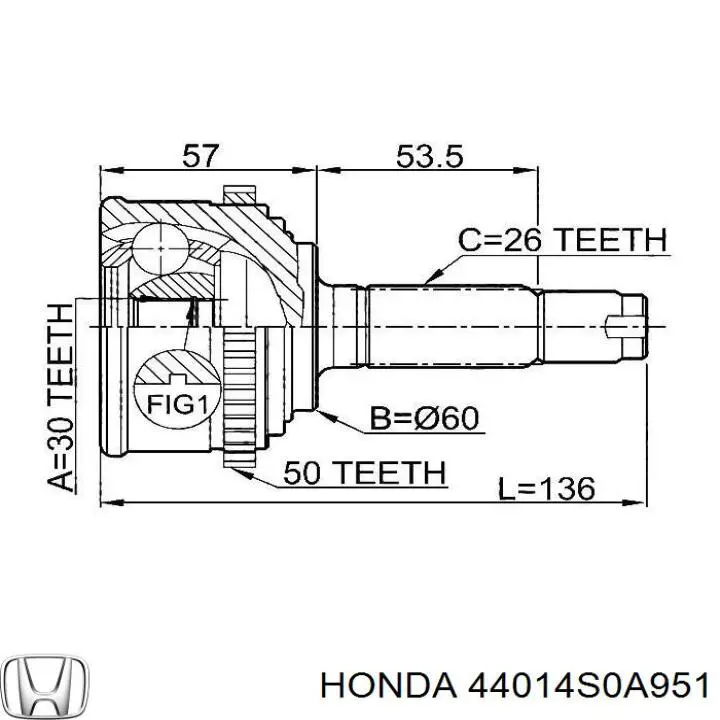 Купить 44014S0A952 Honda Внешняя граната