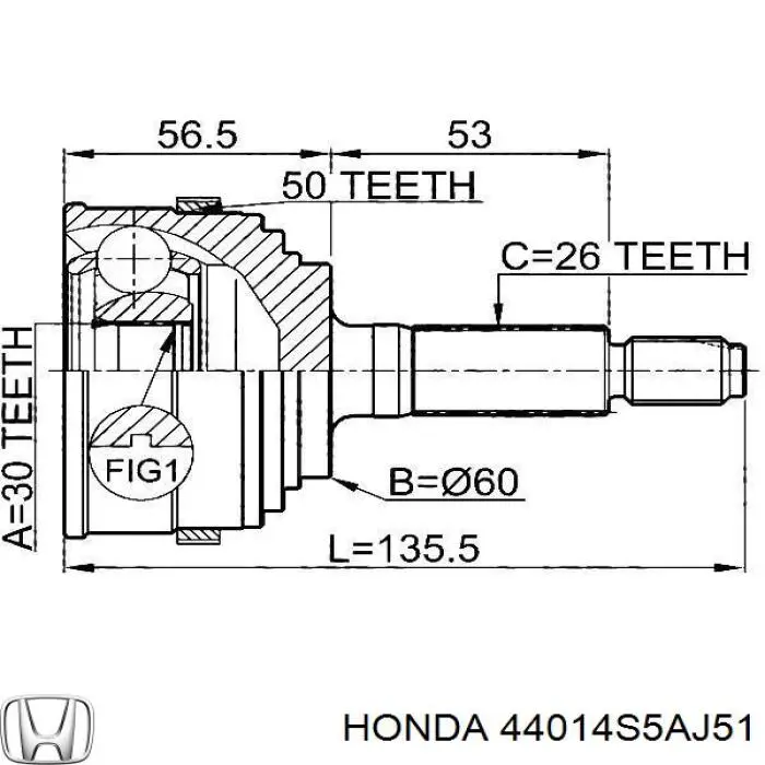  44014S5AJ51 Honda