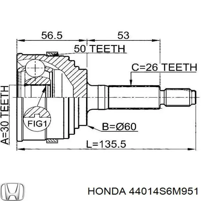  44014S6M951 Honda