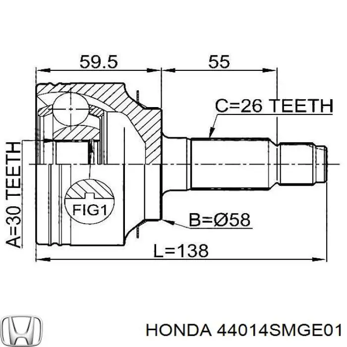 ШРУС наружный Honda 44014SMGE01