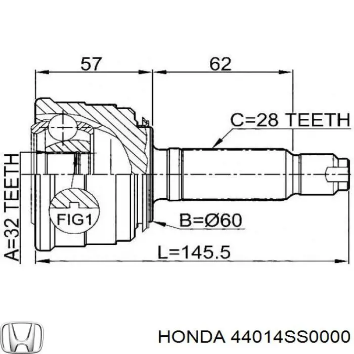Граната колесная Honda 44014SS0000 цена, от 38.75 USD