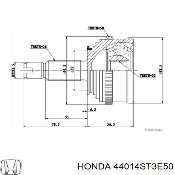 Купить 44014ST3E50 Honda Внешняя граната