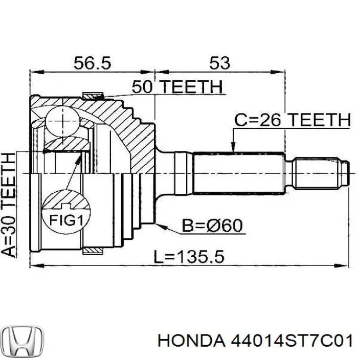 Граната колесная Honda 44014ST7C01 цена, от 30.78 USD