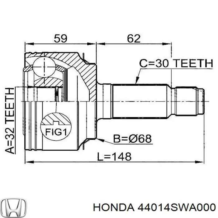 Граната колесная Honda 44014SWA000 цена, от 40.44 USD