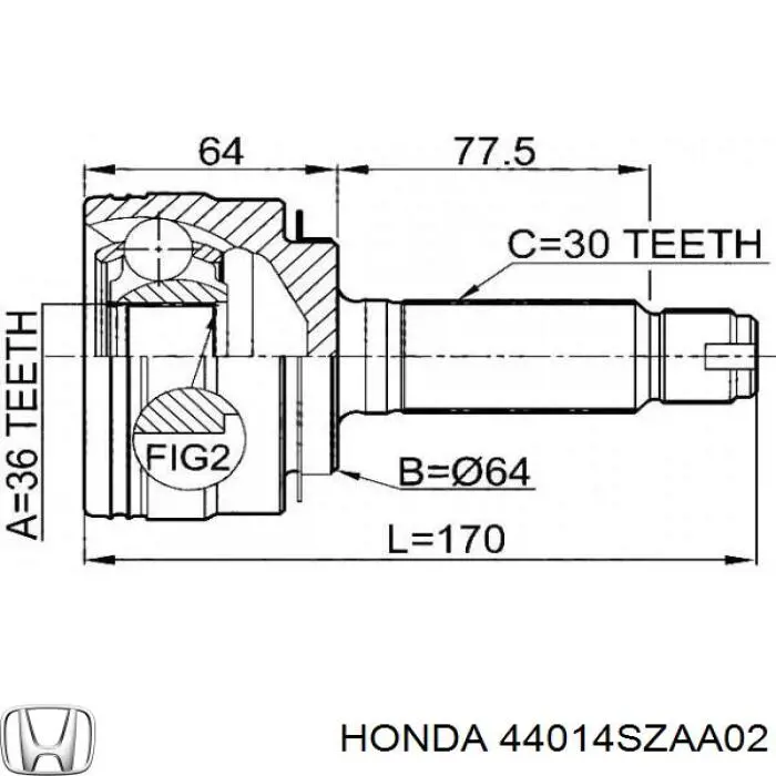 Купить 44014SZAA02 Honda Внешняя граната