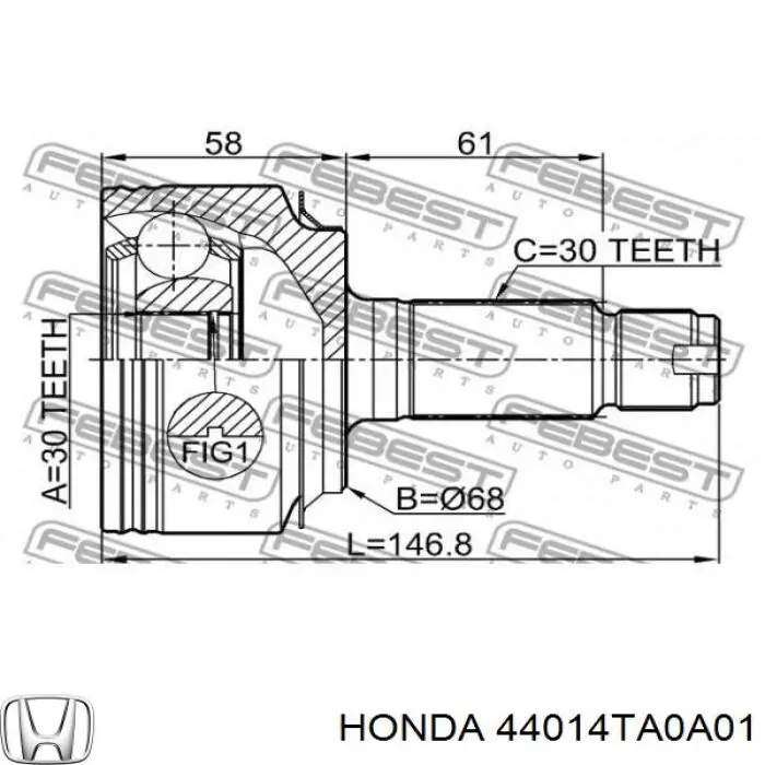 44014TA0A01 Honda шрус наружный передний
