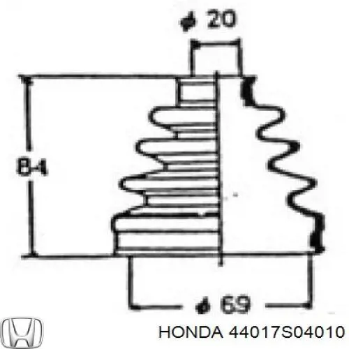 Пыльник ШРУСа внутренний 44017S04010 Honda