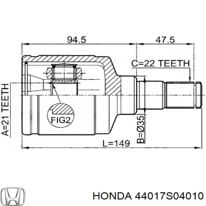 44017S04010 Honda Пыльник ШРУСа передней полуоси внутренний