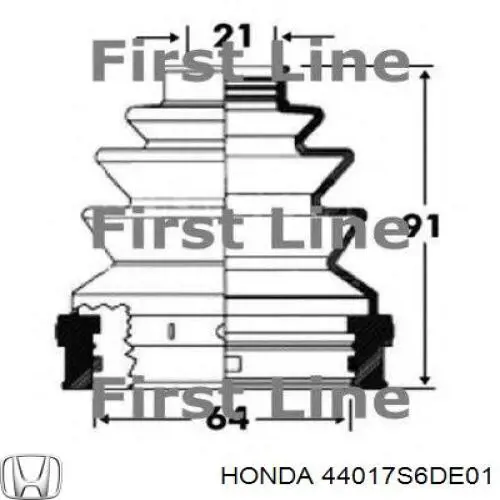 Пыльник шарнира угловых скоростей внутренний передний Honda 44017S6DE01 цена, от 12.75 USD