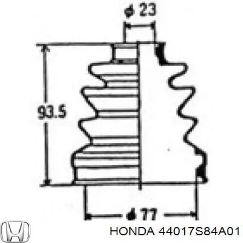 Купить 44017S84A01 Honda Пыльник гранаты внутренний, передней полуоси