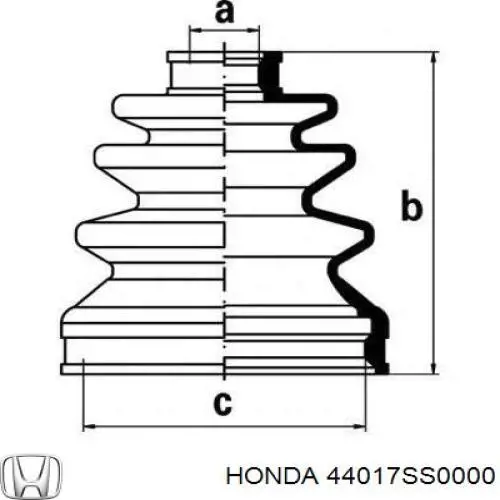 44017SS0000 Honda пыльник шруса передней полуоси внутренний