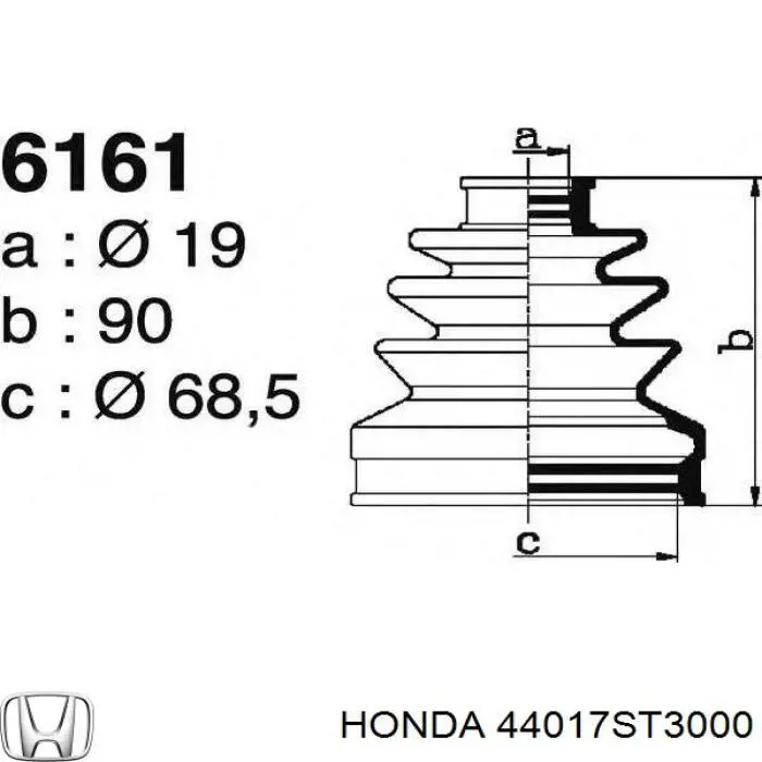 Пыльник шарнира угловых скоростей внутренний передний Honda 44017ST3000 цена, от 7.11 USD
