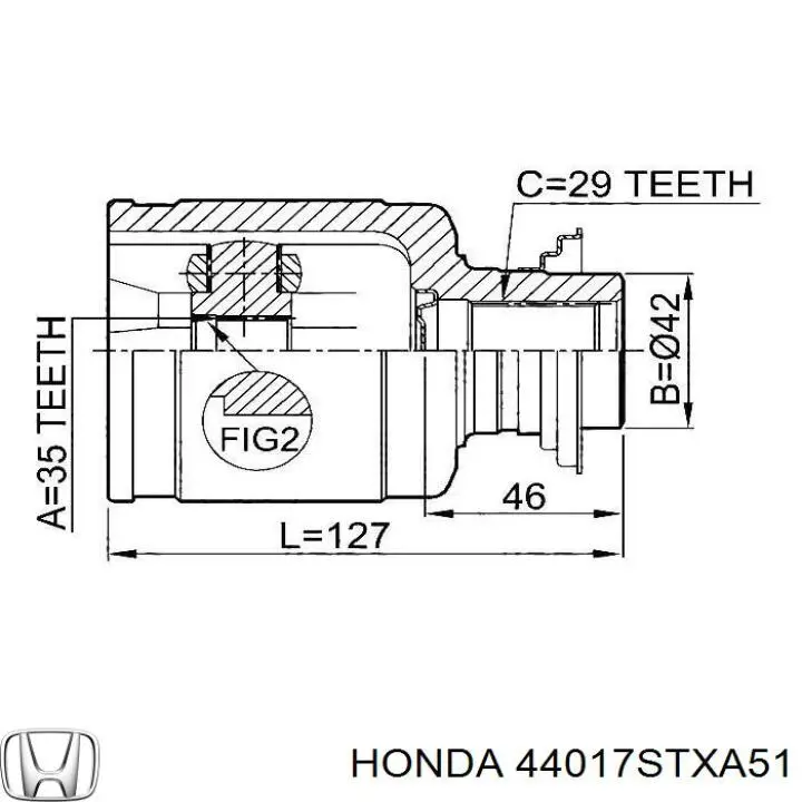 44017STXA51 Honda пыльник шруса передней полуоси внутренний