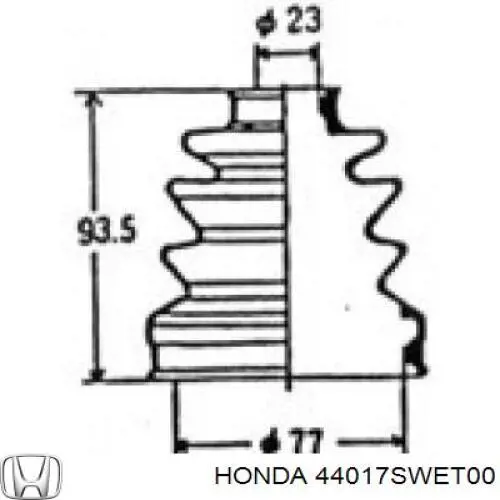 Купить 44017SWET00 Honda Пыльник гранаты внутренний, передней полуоси