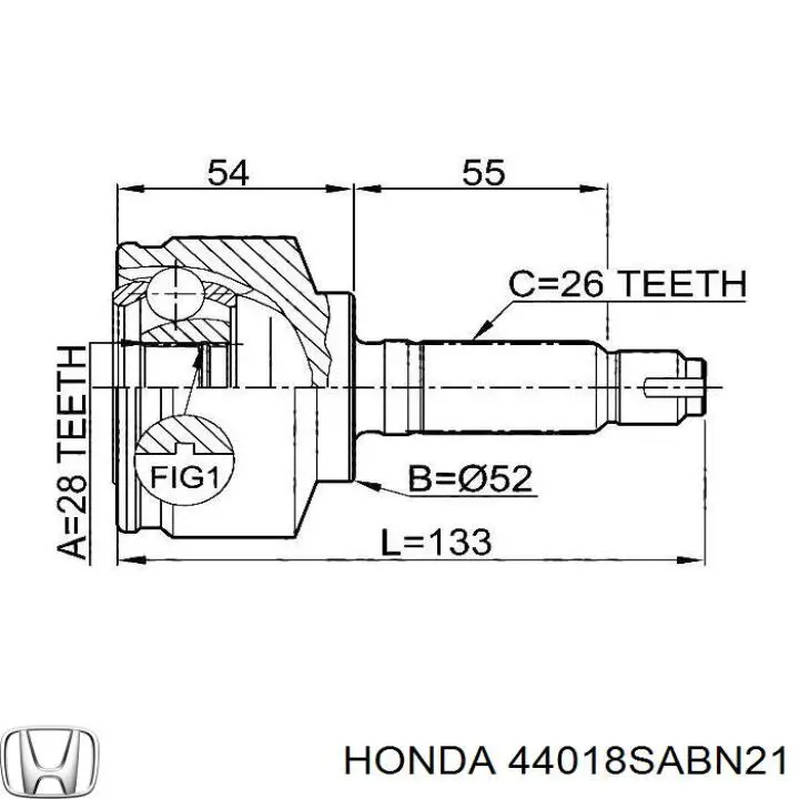 Пыльник ШРУСа передней полуоси наружный Honda 44018SABN21