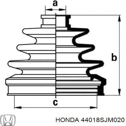 Пыльник ШРУСа передней полуоси наружный Honda 44018SJM020
