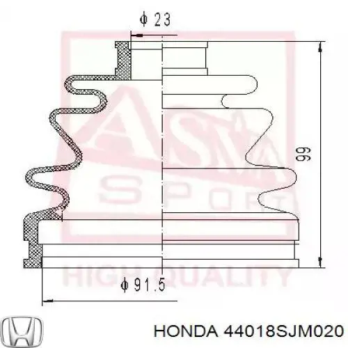 Купить 44018SJM020 Honda Пыльник гранаты наружный, передний