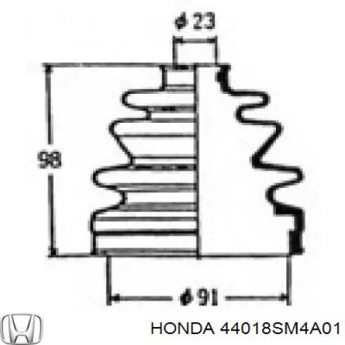 44018SM4A01 Honda пыльник шруса передней полуоси внутренний