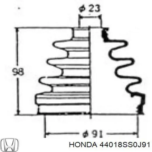 Пыльник ШРУСа наружный 44018SS0J91 Honda