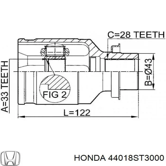 Пыльник ШРУСа передней полуоси наружный Honda 44018ST3000