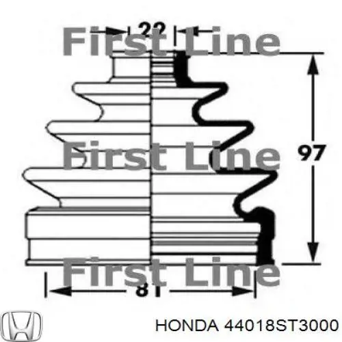 Купить 44018ST3000 Honda Пыльник гранаты наружный, передний
