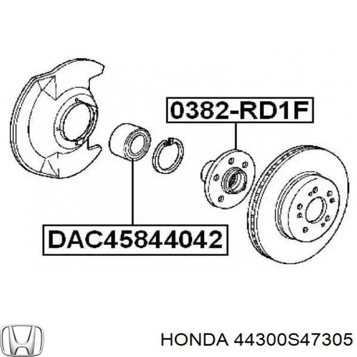Комплект подшипника ступицы колеса Honda 44300S47305 цена, от 31.15 USD