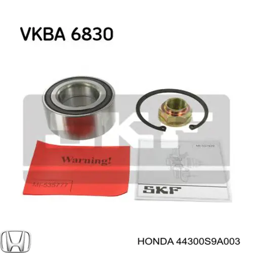 Комплект подшипника ступицы колеса Honda 44300S9A003 цена, от 21.38 USD