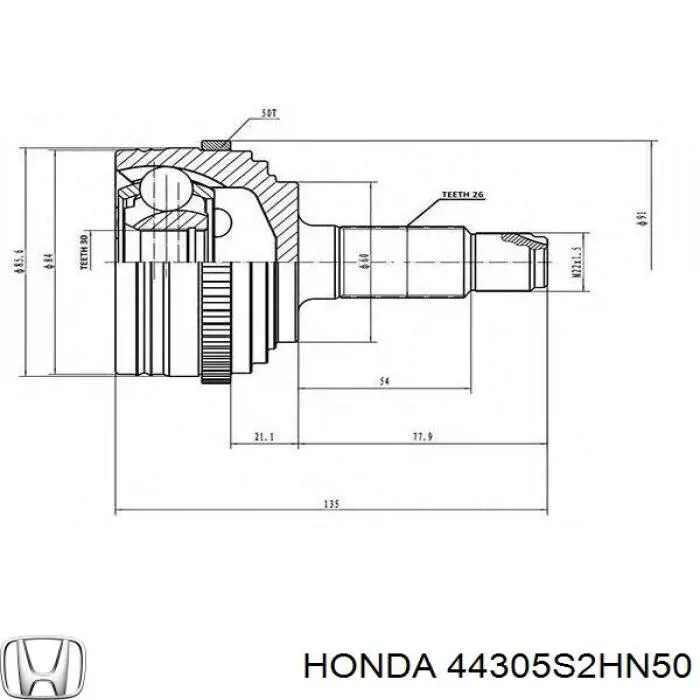 Привод правый Honda 44010SOA950