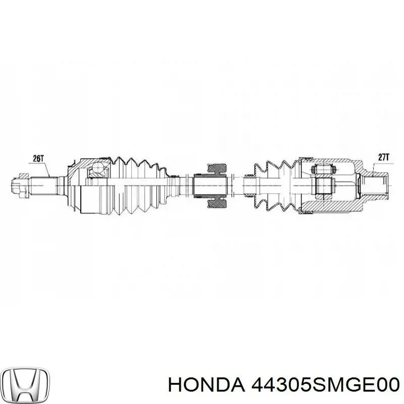 44305SMGE00 Honda semieixo (acionador dianteiro direito)