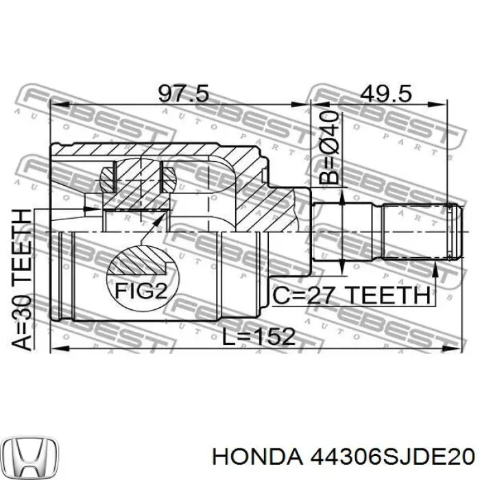  44306SJDE20 Honda