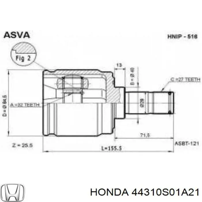  44310S01A21 Honda