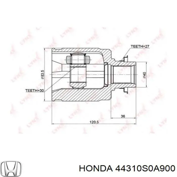 44310S0A900 Honda шрус внутренний передний левый