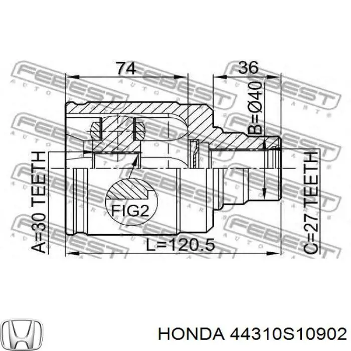 44310-S10-902 Honda шрус внутренний передний левый