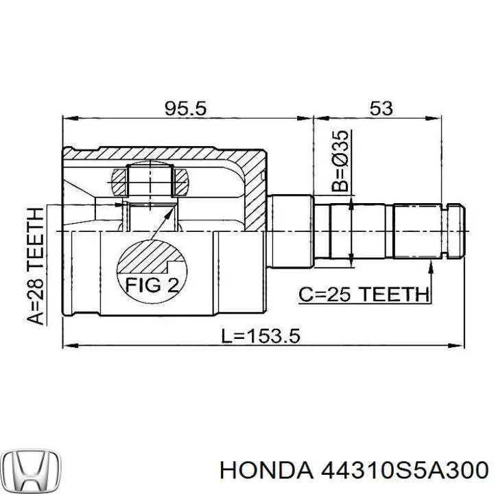 44310S5A300 Honda шрус внутренний передний правый