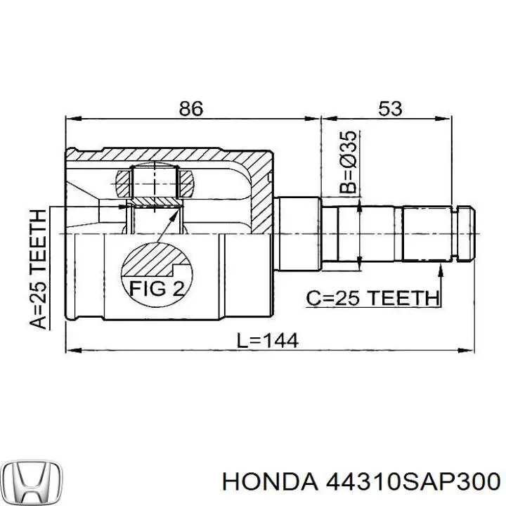 44310SAP300 Honda Граната внутренняя передняя правая