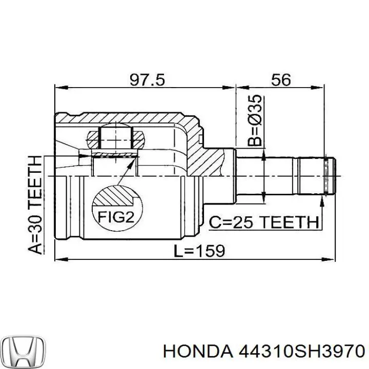 Шарнир угловых скоростей передний левый Honda 44310SH3970 цена, от 31.47 USD