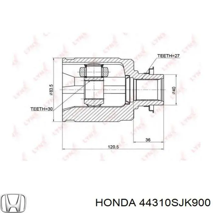 Шарнир привода внутренний Market (OEM) XX44310SJK900 цена, от  