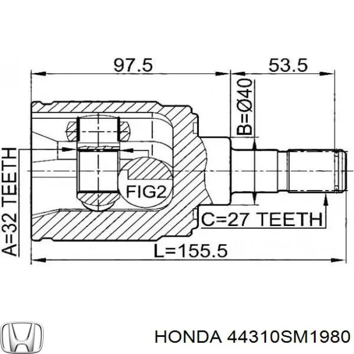 Купить 44310SM1980 Honda ШРУС внутренний