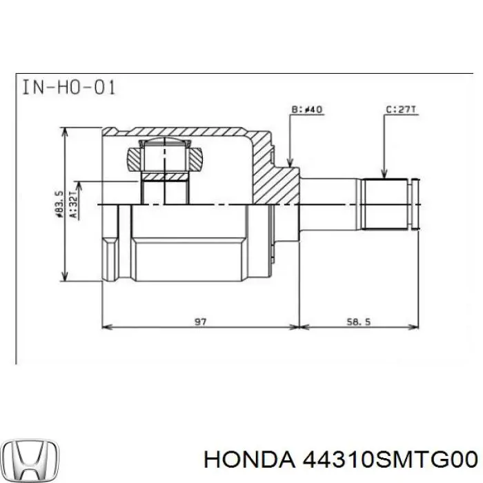 XX44310SMTG00 Market (OEM) ШРУС внутренний, передний