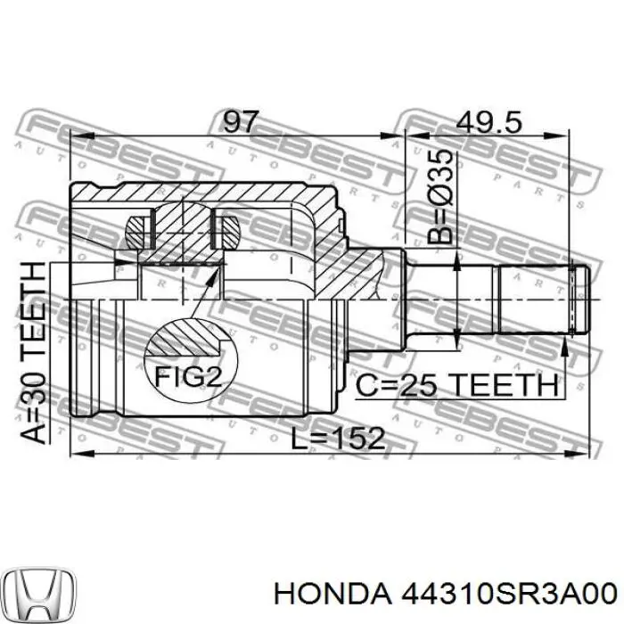 44310SR3A00 Honda 